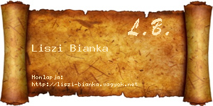 Liszi Bianka névjegykártya